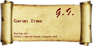 Garan Irma névjegykártya