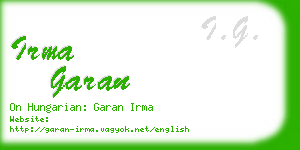 irma garan business card
